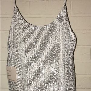 Sequin spaghetti strap top